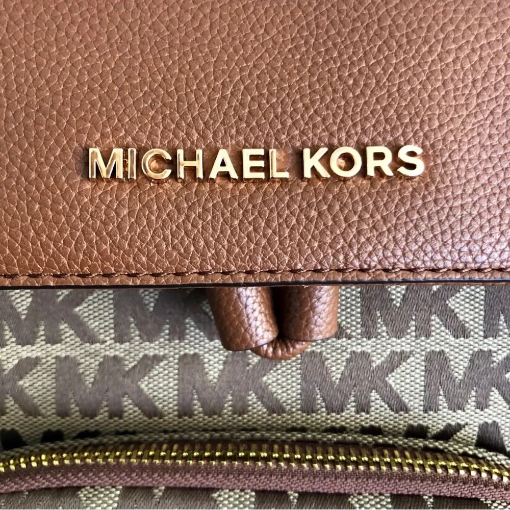 Michael Kors Brown Monogram Backpack - Picture 8 of 9